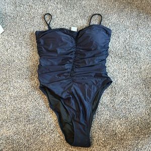 Brand new ruched navy J.Crew swimsuit!